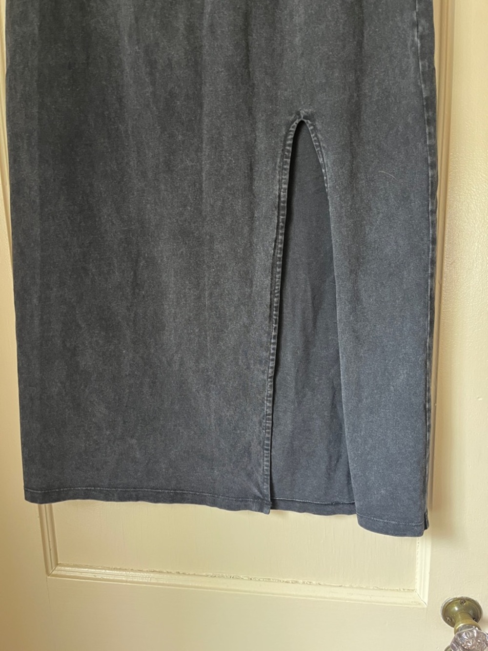 Z Supply Black Midi Skirt with Center Slit - Picture 3 of 6